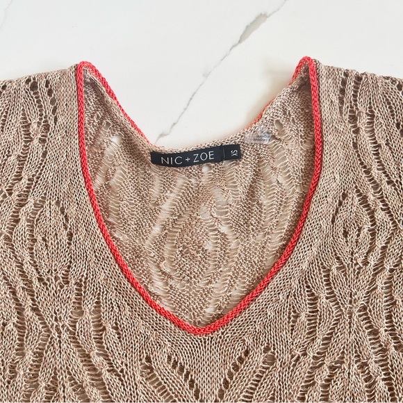 Nic+Zoe Linen Open Knit Top - Picture 5 of 7